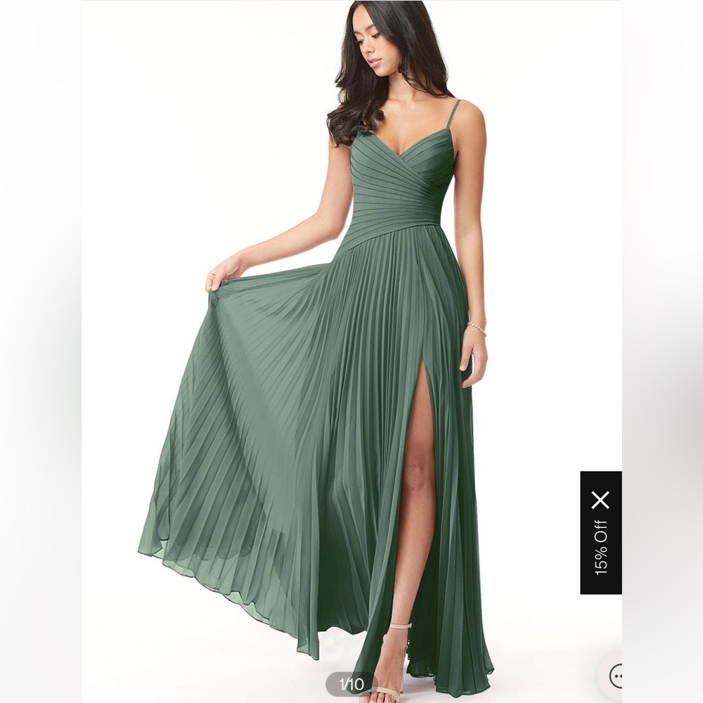 Azazie Vini Dress - Eucalyptus color